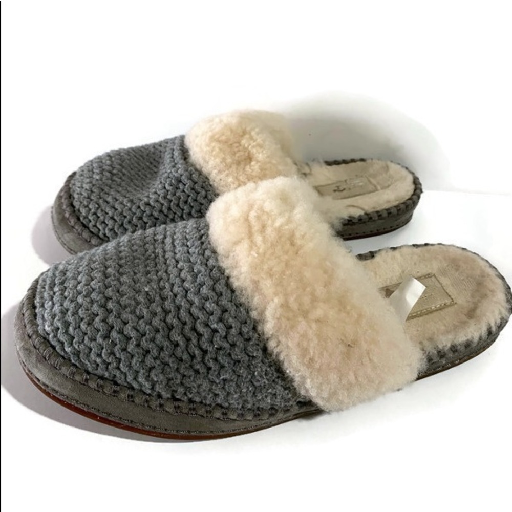 UGG’s Aira Knit Grey Sheepskin Women’s Slippers